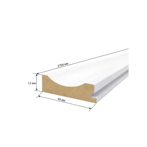 Профиль финиш Волна МДФ белый 12x44x2700 мм