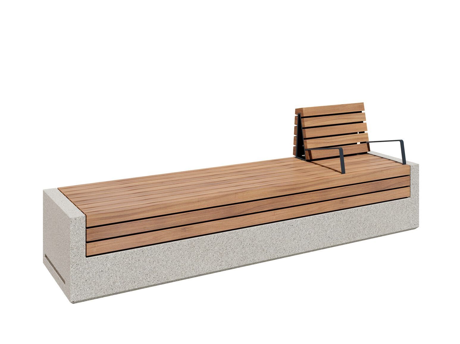 Бетонная скамья и ироко с подлокотниками amop Comporta ARCH-00106185