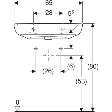258567000 Раковина Geberit Renova Comfort, безбарьерная Geberit  - Вид №18