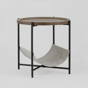 Круглый журнальный столик с полкой коричневый Артур STOOL GROUP  00-3881791 Коричневый