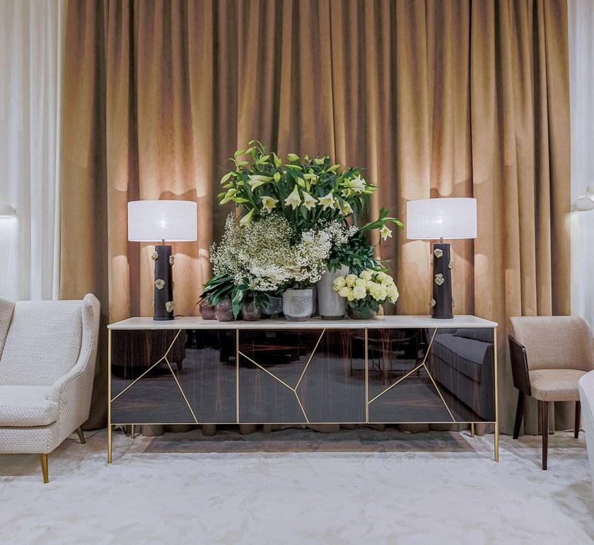 JOSÉ LEITE DE CASTRO Комод из черного дерева и мрамора с распашными дверцами sun-id-1392005 - Вид №2