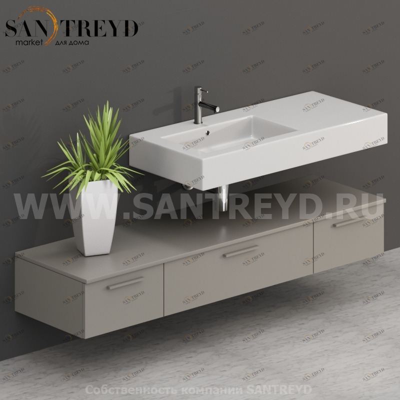 T18052GH2 Столешницы для использования в сочетании с тумбами и открытыми тумбами 180 см серая Globo ARREDO WOOD Италия Ceramica Globo