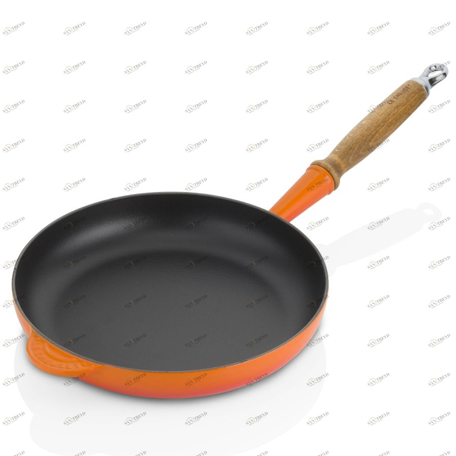 Сковорода чугунная Le Creuset с деревянной ручкой, Ø24 см, оранжевая 20058240900460