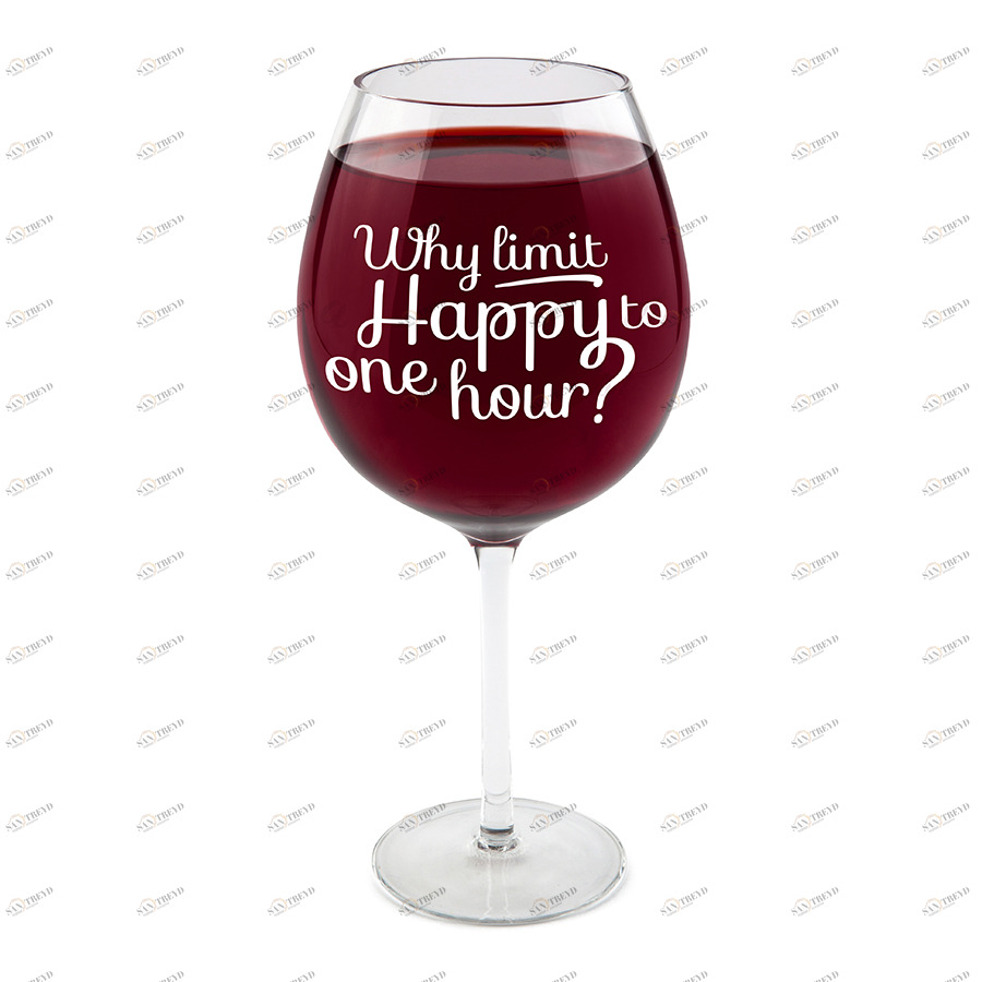 Бокал для вина 750 мл happy hour BIGMOUTH ДИЗАЙНЕРСКИЕ 00-3862990 Прозрачный 