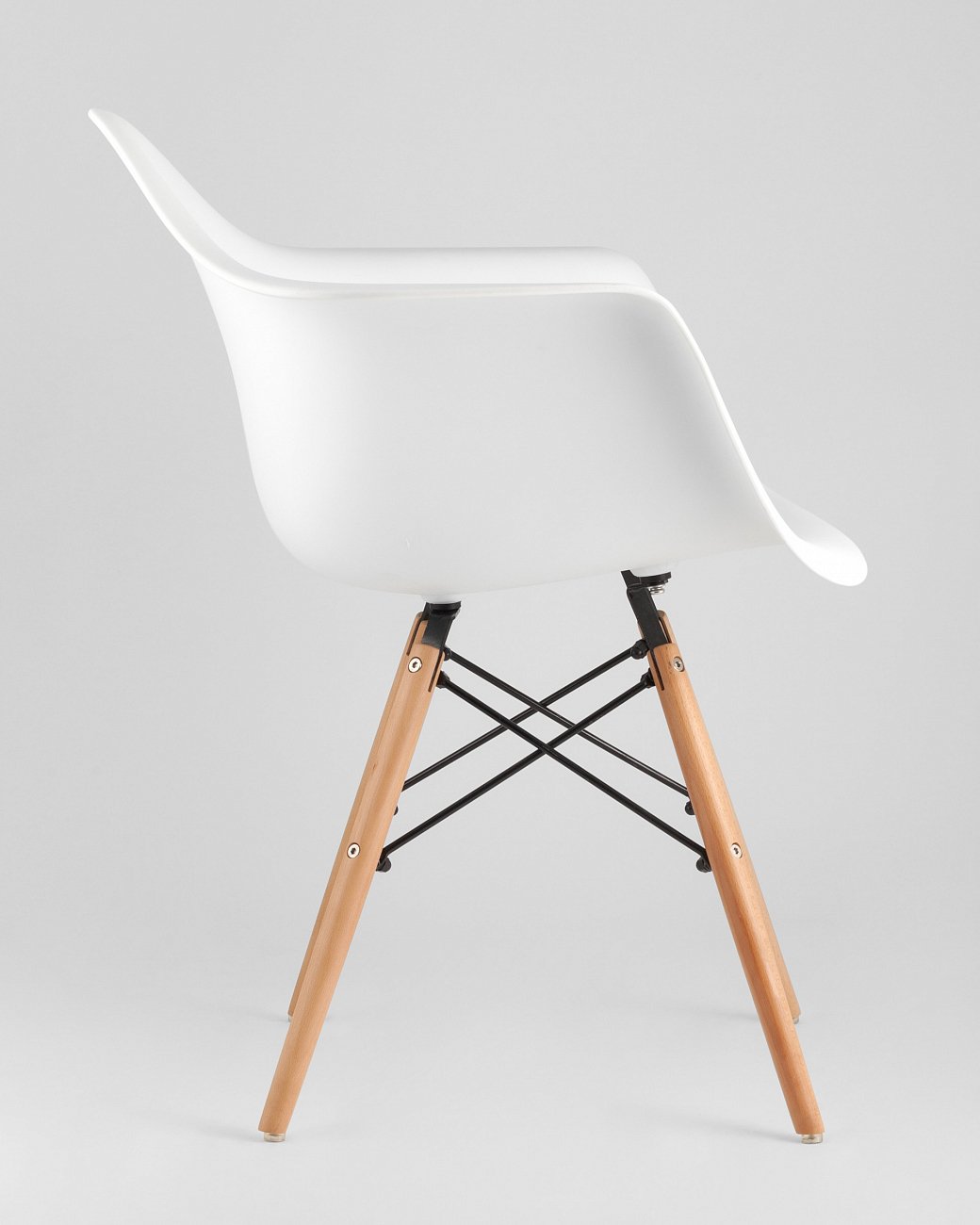 Кресло белое пластиковое с деревянными ножками Eames W EAMES EAMES DAW 00-3881987 Белый  - Вид №2