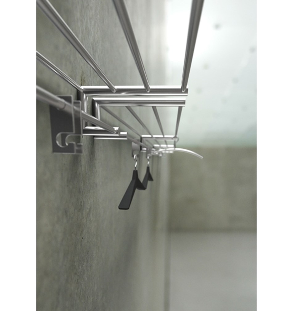 FROST Гардеробная полка 2, 100см » матовая. Нержавеющая сталь Матовый N1936-1  - Вид №3