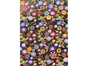 Шерстяной прямоугольный цветочный ковер