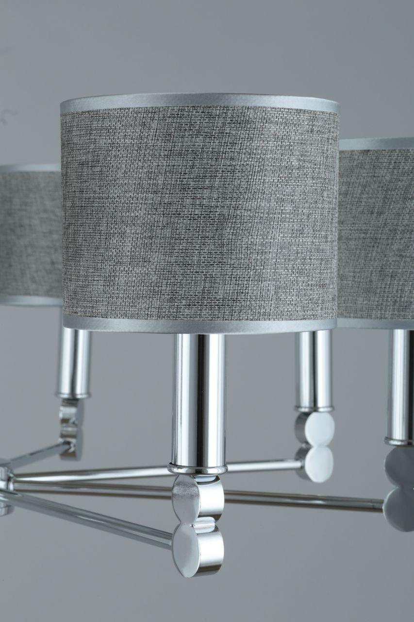 Подвесная люстра Omnilux Scario OML-64503-08 серая OMNILUX ДИЗАЙНЕРСКИЕ, SCARIO 279947 Серый  - Вид №1