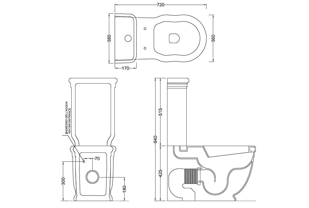 Керамическая моноблочная настенная проволока для унитаза с внешней кассетой Gaia Mobili Complements ARCH-00150558 - Вид №2