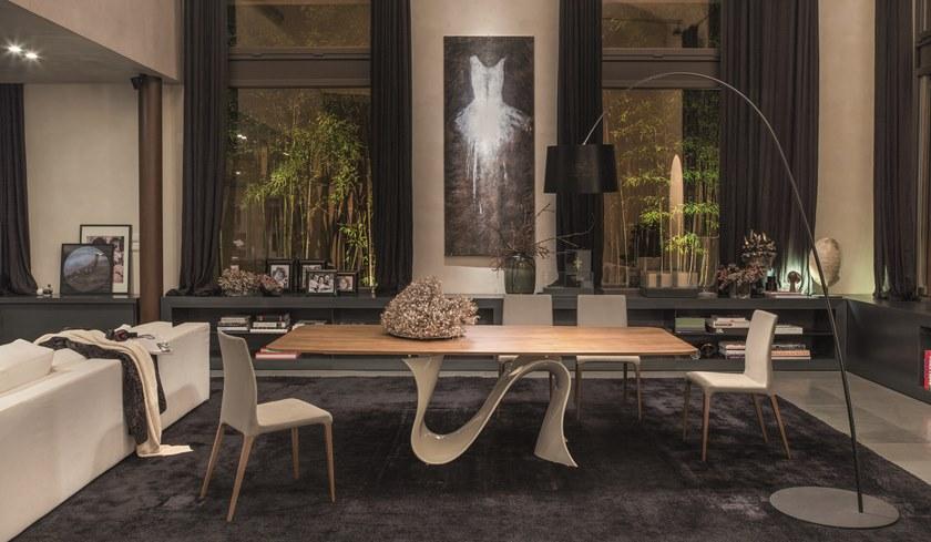 Tonin Casa Стол из орехового дерева с основанием baydur®  T8014  - Вид №4