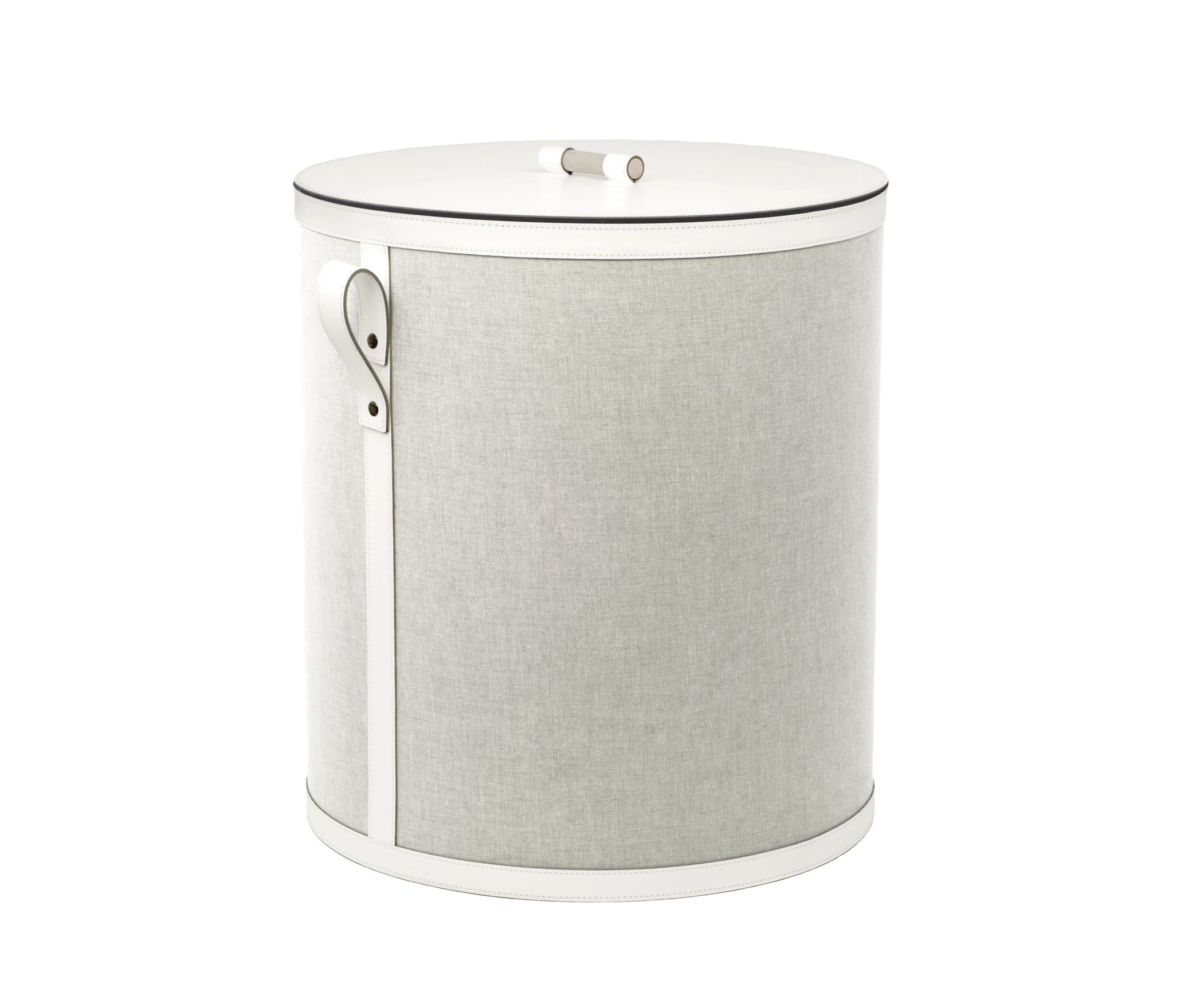 Короткая круглая корзина Penelope - Ø 45XH50 см / регенерированная кожа_крем Pinetti 00.5194.082.027