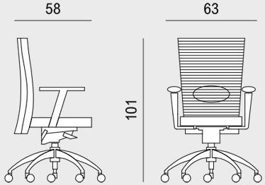 Viganò Поворотный откидной офисный стул из ткани Queen mesh sun-id-1355236 - Вид №5