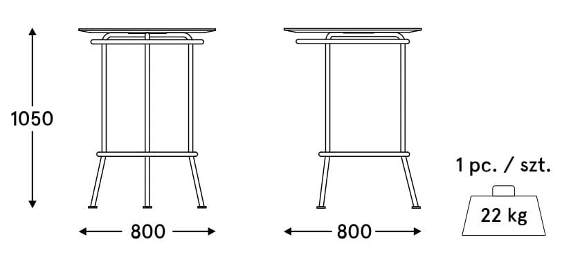 Высокий прямоугольный металлический стол MDD новая школа ARCH-00046855 - Вид №10