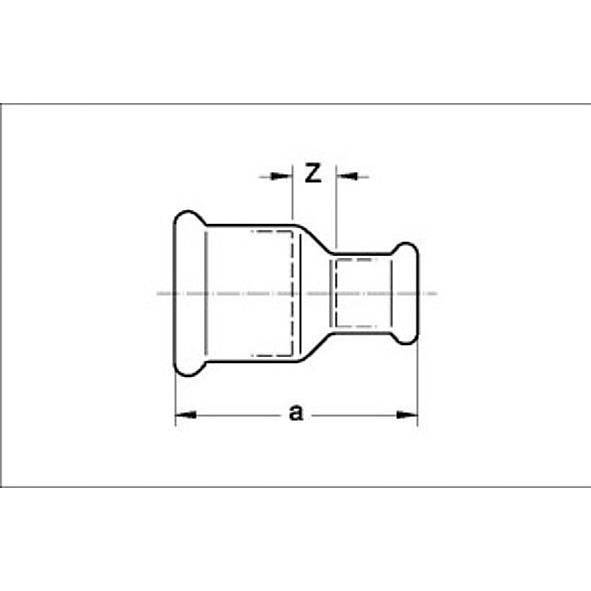 1242402215 SANHA 24240 SANHA-Therm муфта редукцион. ВПр-ВПр 22x15 мм  - Вид №1