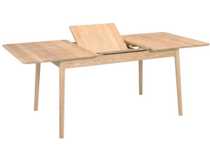 Прямоугольный выдвижной стол из белого промасленного дуба