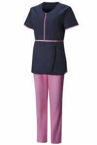 4958854 Костюм Сакура темно-синий с розовым  Медицинская одежда  размер 50