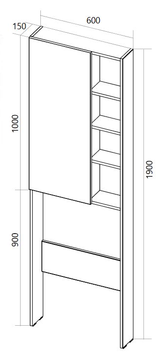 У92518 Шкаф Gaula 60Н 1д.White 1 Marka Gaula  - Вид №4