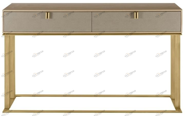 FRATO Прямоугольная консоль из латуни и дерева с ящиками Brisbane Ffu090015aaz 