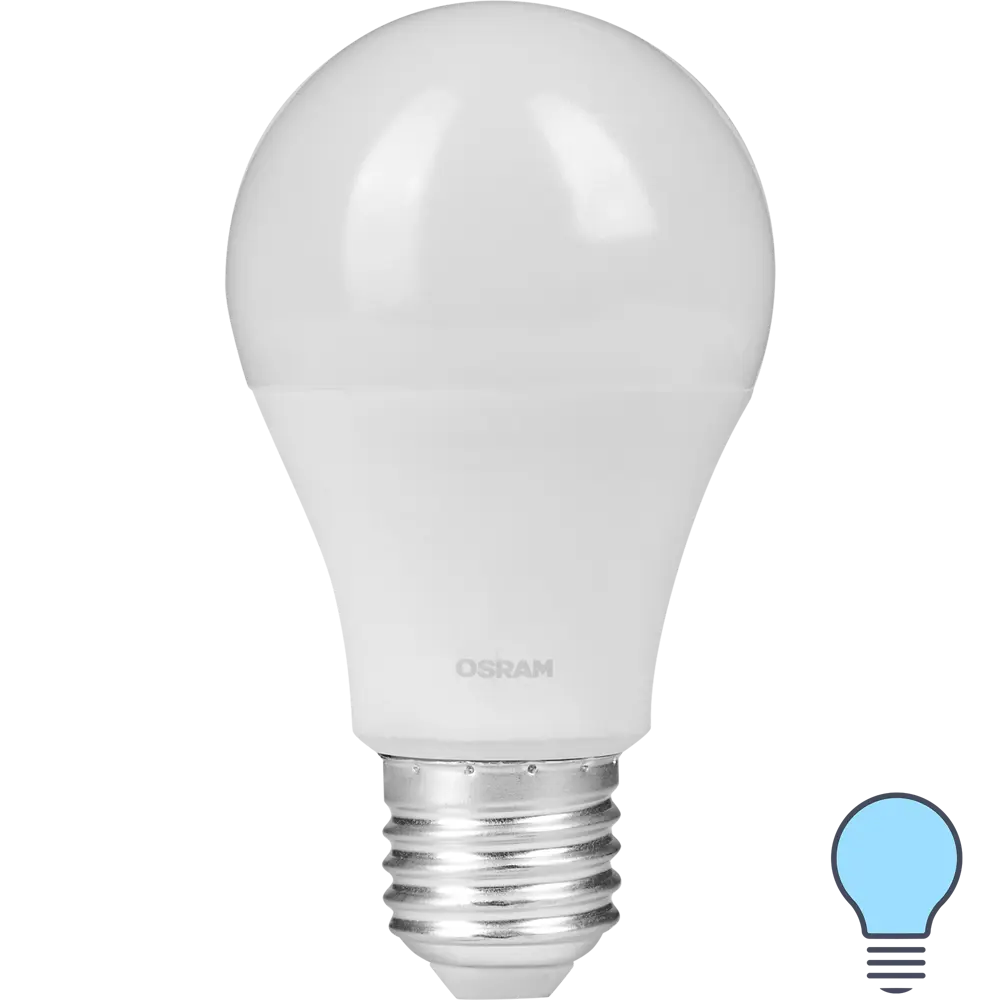 Лампа светодиодная Osram E27 7 Вт груша матовая 600 лм, холодный белый свет STLM-2095623