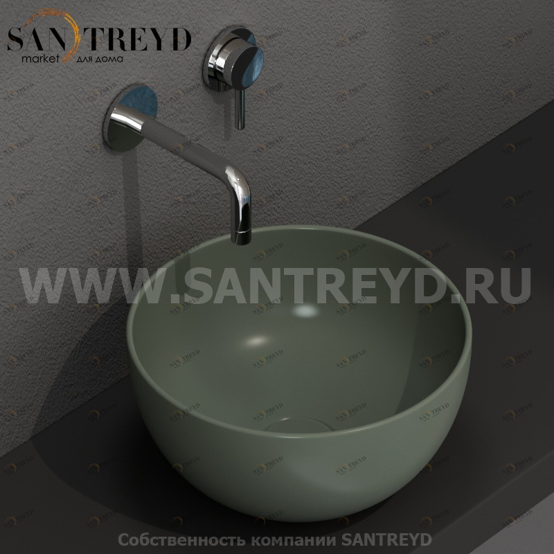 B6T30FE Накладная раковина на столешницу  круглая Ceramica Globo T-EDGE