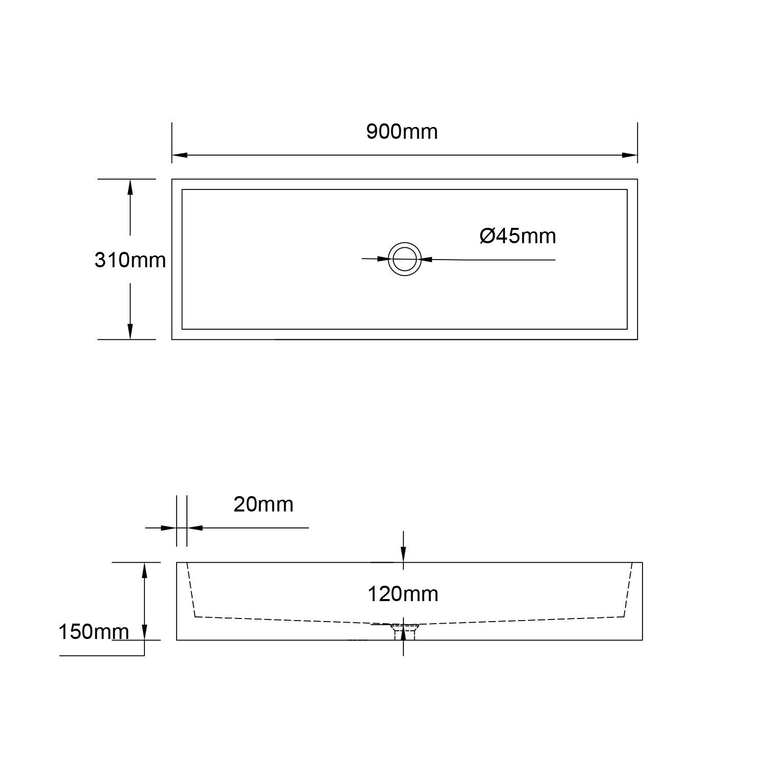 Бетонная столешница с одной прямоугольной раковиной URBI et ORBI IMMISSIO 90 ARCH-00042165 - Вид №5