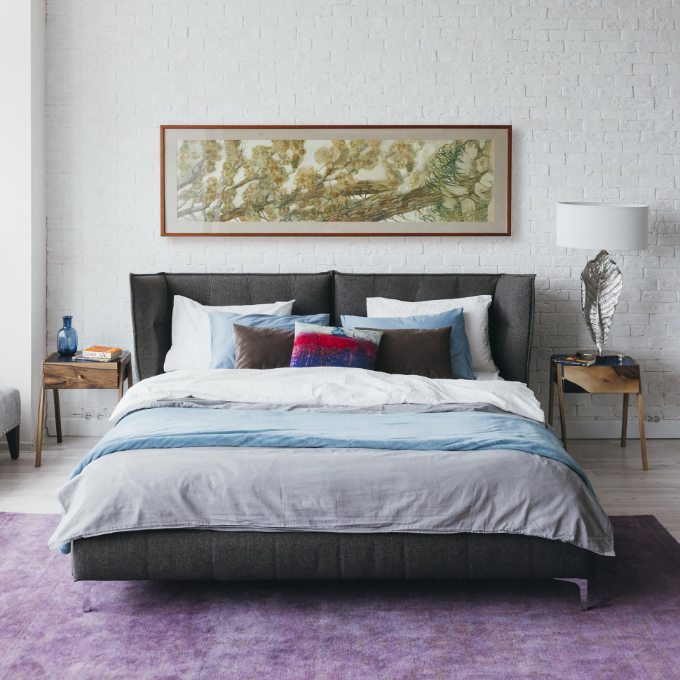 Кровать двуспальная 180х200 темно-серая Venture ICON DESIGNE ДИЗАЙНЕРСКИЕ 177959 Серый  - Вид №2