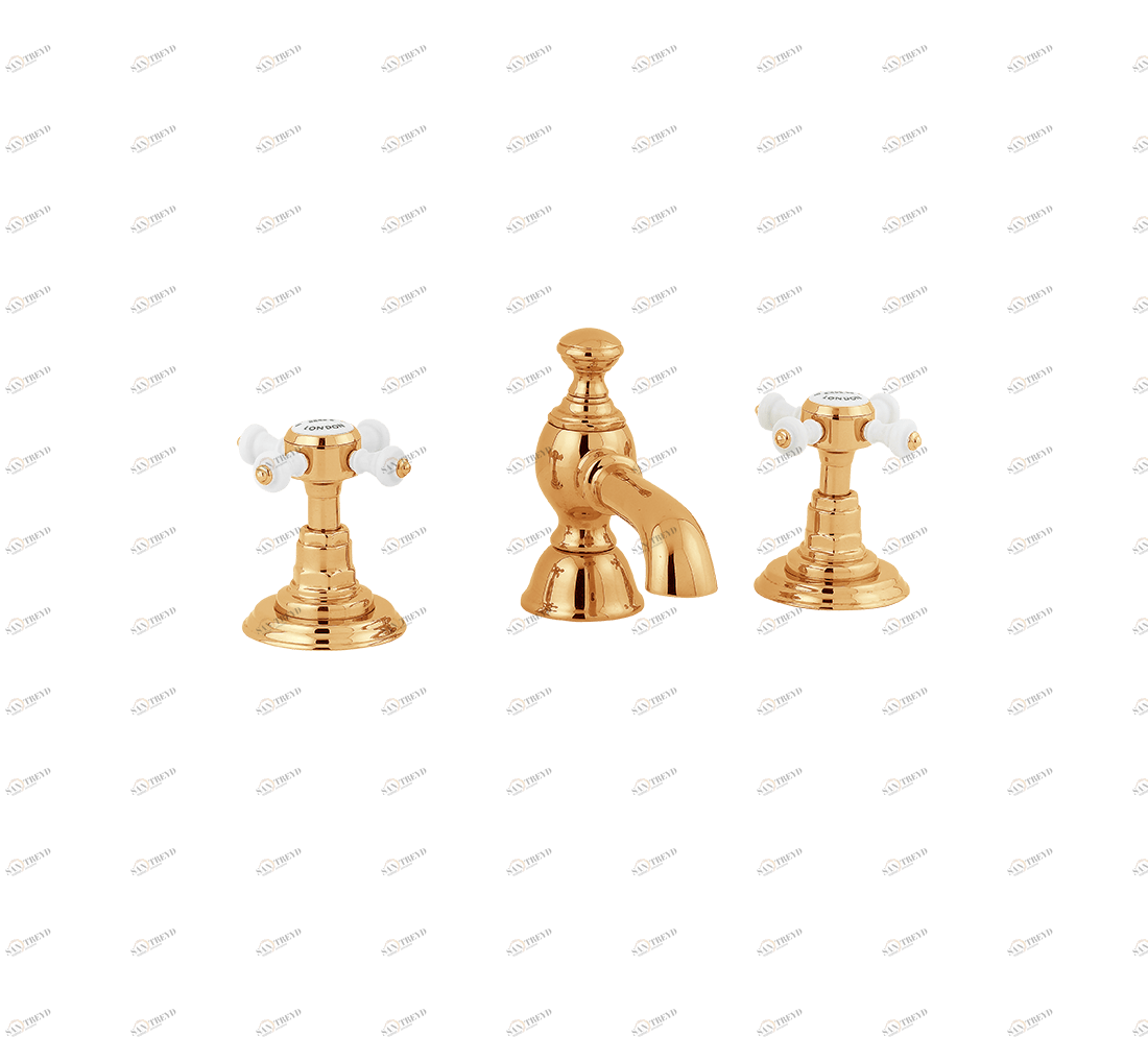 Gentry Home Смеситель для раковины от центра к центру 2 отверстия под смеситель 200 мм Chelsea Темное золото GH101999