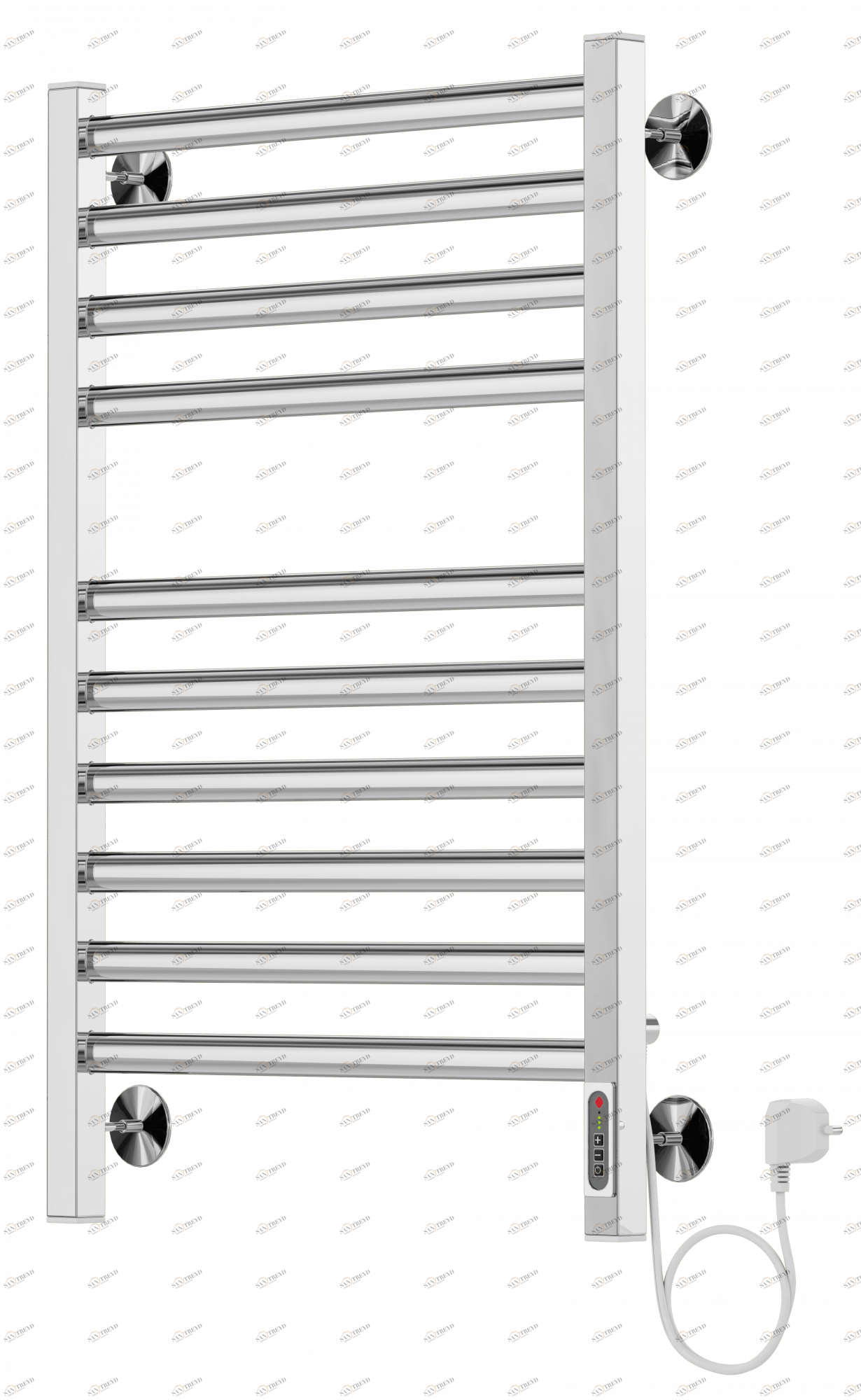 4660059580265 ЭЛЕКТРИКА Енисей П10 500х800 (6+4) электро ( new встроен.диммер) Полотенцесушитель TERMINUS Нержавеющая сталь 