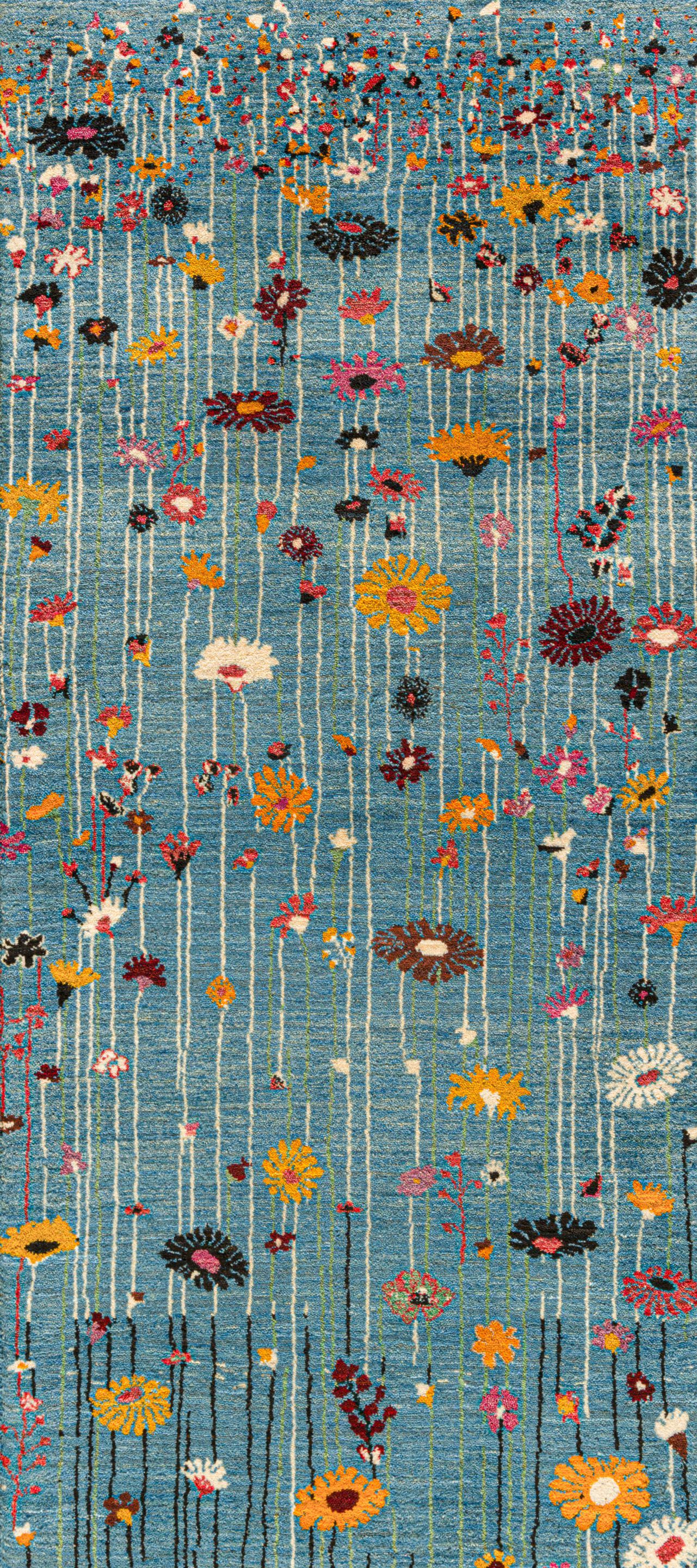 Прямоугольный шерстяной цветочный ковер Zollanvari Flower Meadow-Designer ARCH-00083960