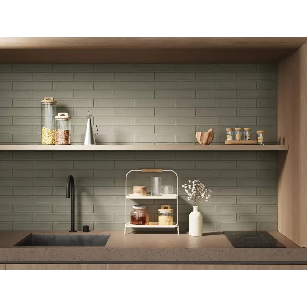 Настенная плитка Kerama Marazzi Медина 2 6x28.5 см 0.82 м2 матовая цвет зеленый 89451125 STLM-2084374 - Вид №3