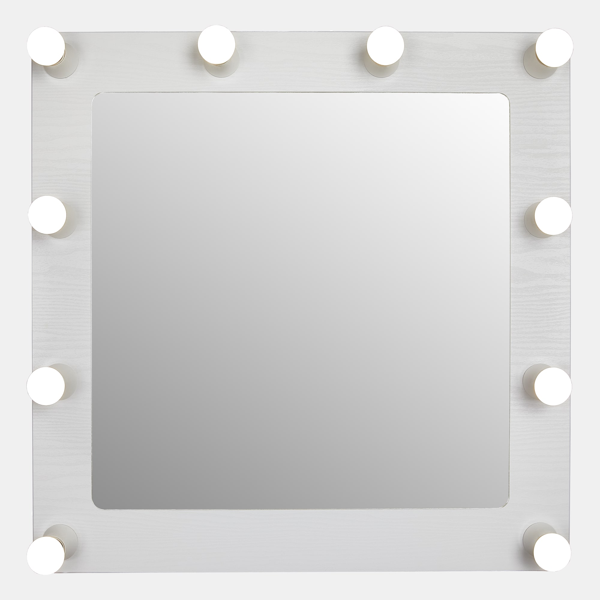 82549257 Декоративное зеркало с внешней подсветкой «Грим» цвет белый 69х68 см Santreyd  - Вид №1