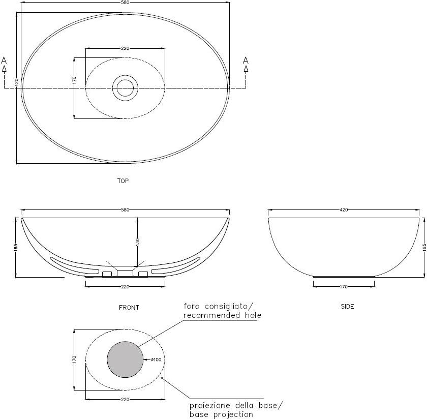 Baeco58 Напольная раковина стоящая овальная Ceramica Cielo Le Bacinelle - Вид №1