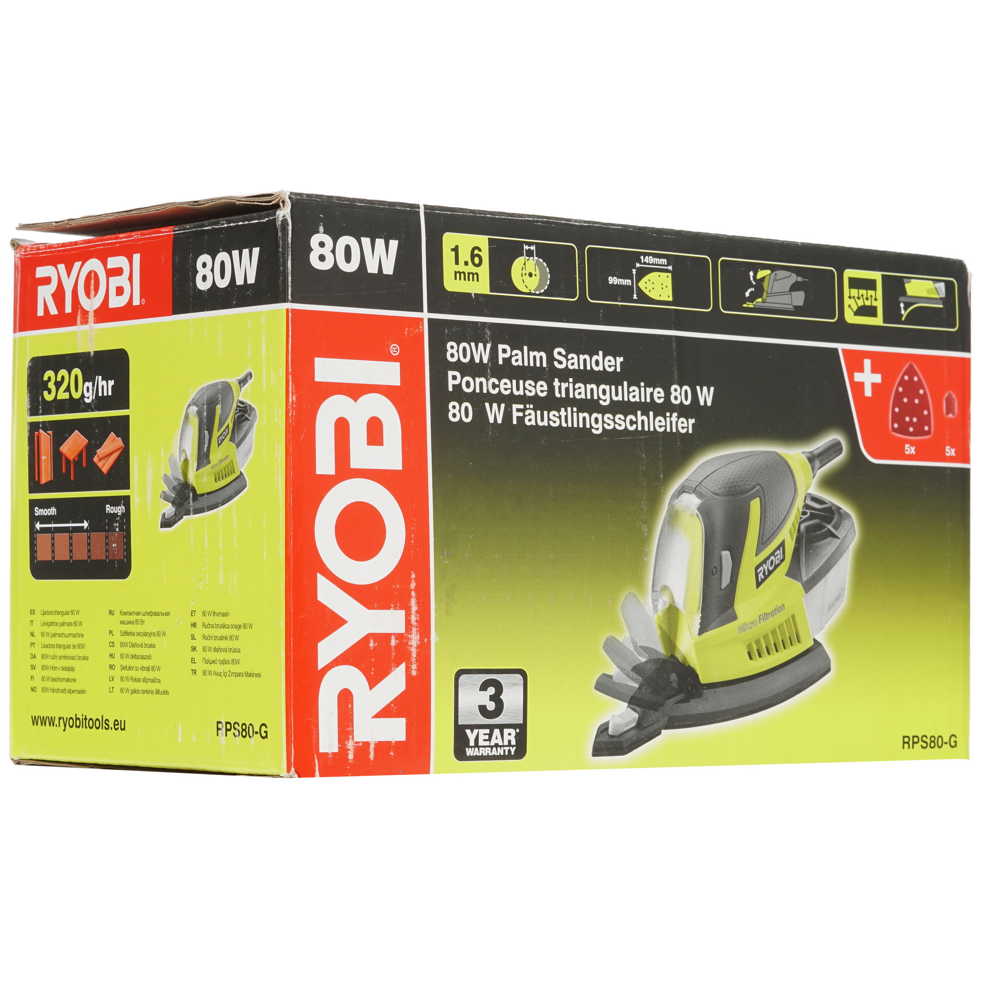 Виброшлифовальная машина Ryobi RPS80-G 8146569 STDN-0051844 - Вид №6