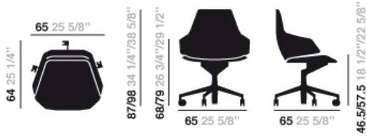 arper Регулируемое по высоте офисное кресло с 5 спицами и колесами Aston sun-id-1438155 - Вид №2