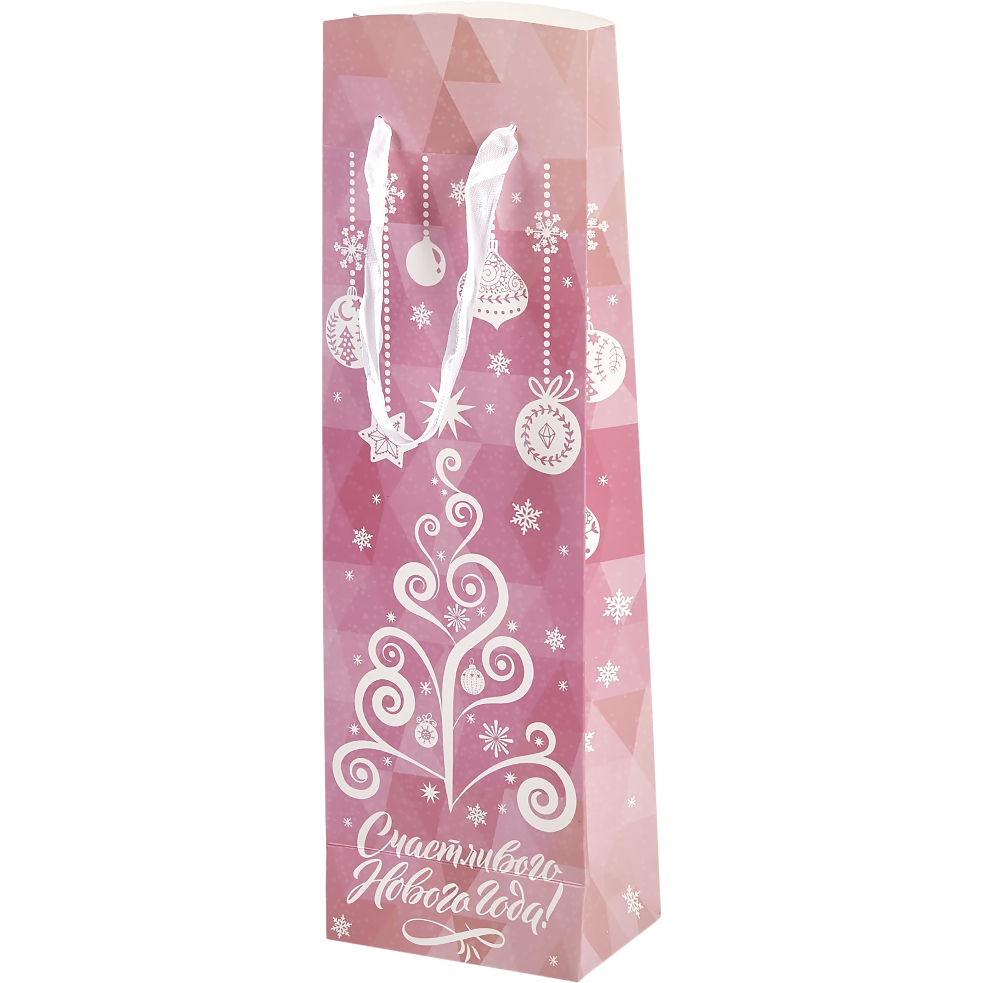 82304865 Пакет подарочный «Розовая ёлка» 13x35 см Santreyd 