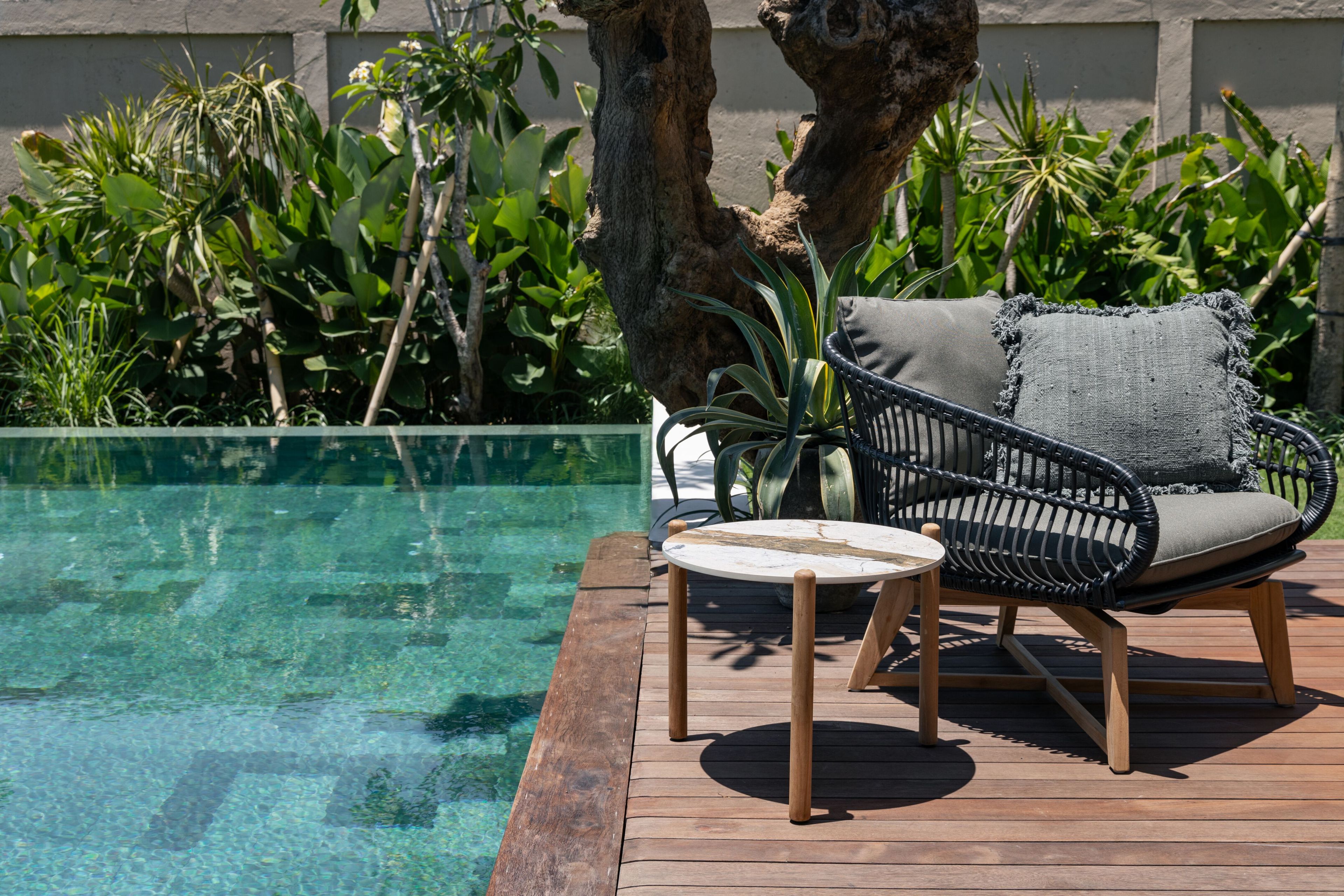 Круглый стол из тикового дерева с керамогранитом cbdesign Stylo ARCH-00008265 - Вид №7