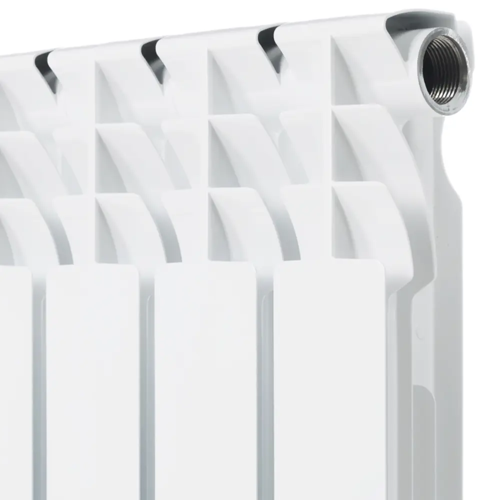 Радиатор секционный Zerten Eco 500/80 8 секций боковое подключение алюминий белый STLM-2156711 - Вид №2