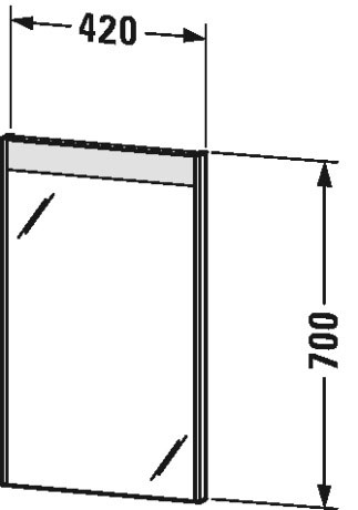 BR700005252 Зеркало с подсветкой Brioso #BR7000 420 x 45 мм Европейский дуб, декор Duravit - Вид №1