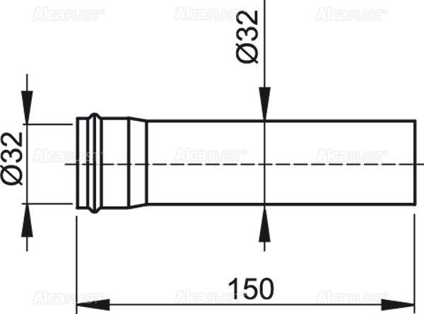 Удлинитель DN32 ALCAPLAST A4000 - Вид №1