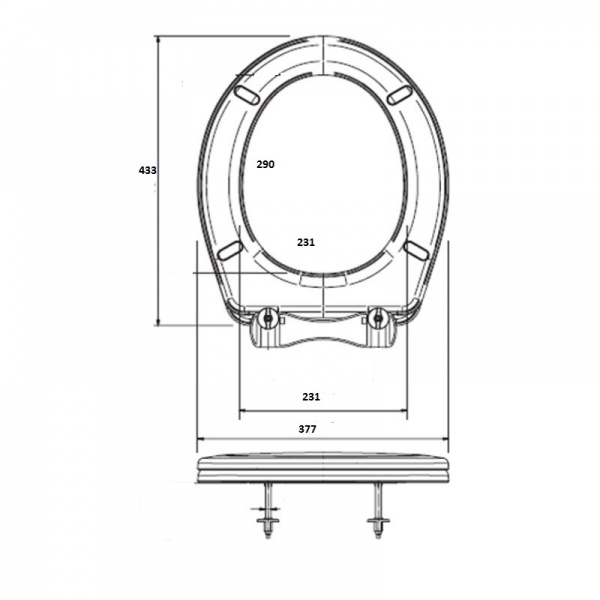 161435 Крышка сиденье для унитаза ОРИО  - Вид №1
