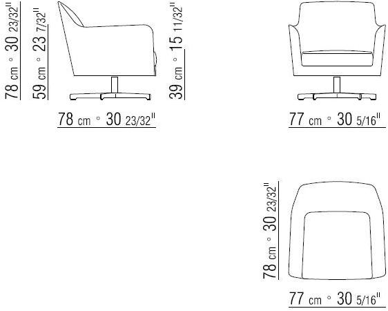 Flexform Вращающееся кресло из ткани с подлокотниками sun-id-1374816 - Вид №2
