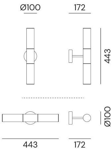 Il Fanale Настенный светильник из латуни с прямым и отраженным светом Etoile 274.04.onb - Вид №1