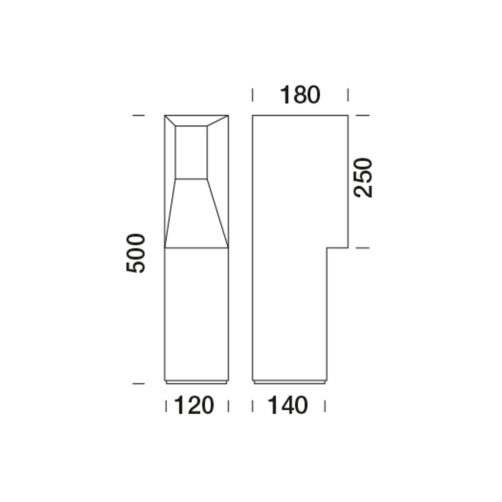 6091669 Мобильный светильник Platek BLOCK Paletto  BLOCK H. 500 mm - LED 4000K 1 Opening  - Вид №6