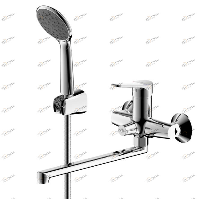 Смеситель для ванны длинный излив EMERALDA F6135147CP-LB-RUS bravat 