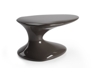 Лакированная овальная тумбочка