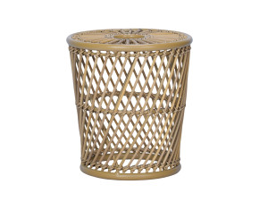 Высокий круглый садовый журнальный столик из синтетического волокна