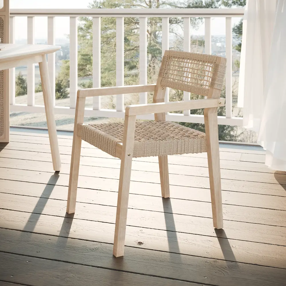 BEGINIA Betta - садовое кресло из акации с плетением Роуп 89396780 STLM-1566807