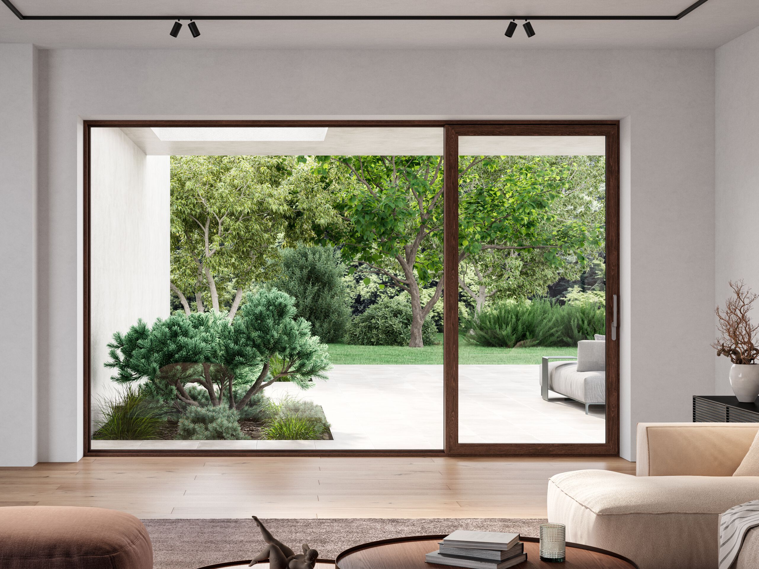 Алюминиевые раздвижные двери-окна WnD SLIDE MB59 SLIM ARCH-00004626