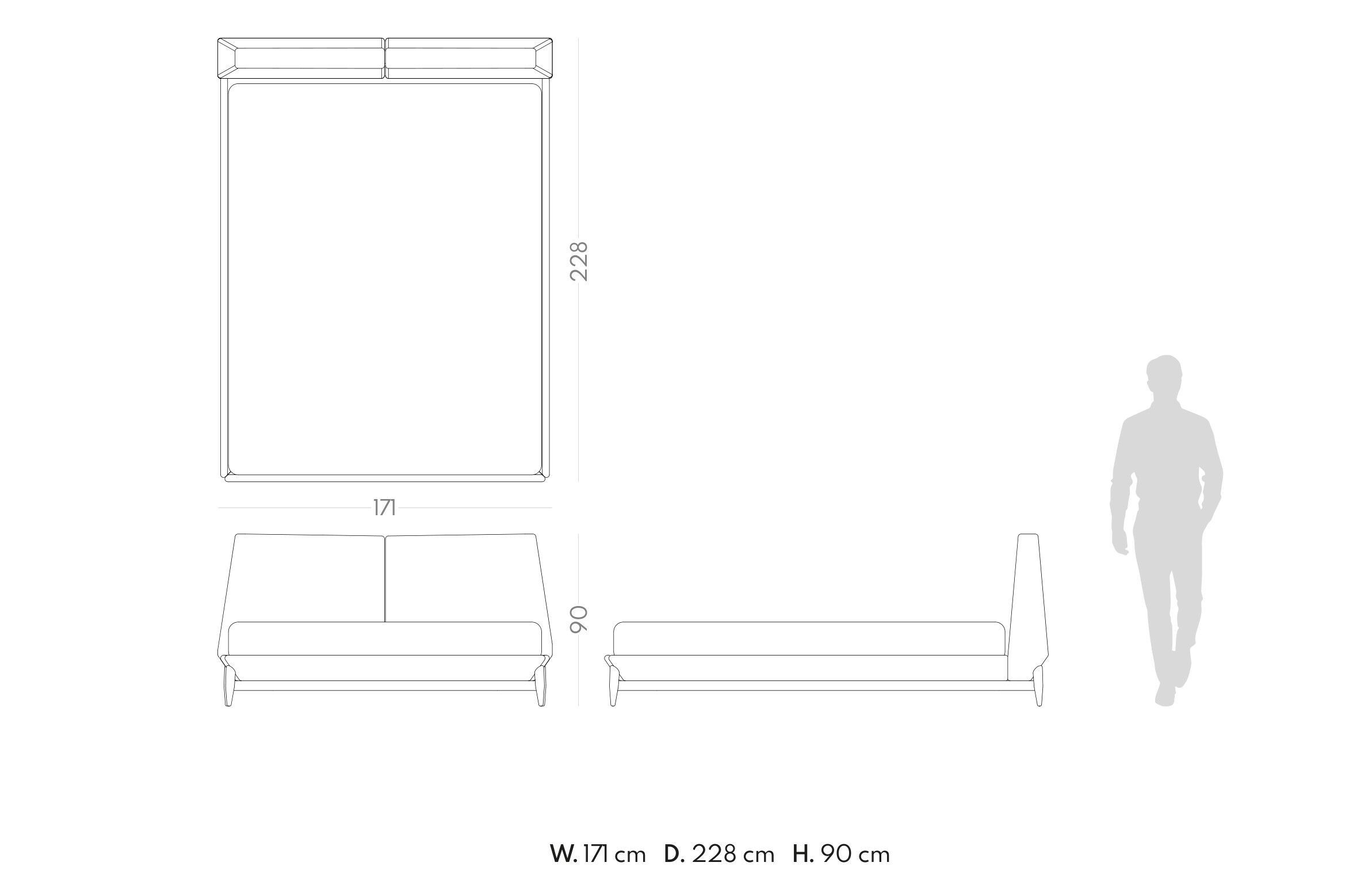 Деревянная двуспальная кровать с мягким изголовьем PRADDY Natur ARCH-00029611 - Вид №9