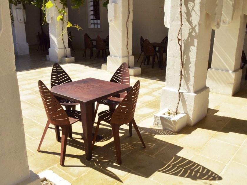 TrackDesign Квадратный садовый стол из стали Corten ™ Lila Tt0603002  - Вид №3